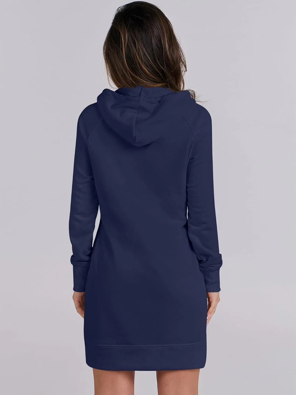 ANRABESS Womens Sweatshirt Dress Long Sleeve Hoodies Mini Dresses Fleece Casual Hoodie with Pockets 2024 Fall Fashion