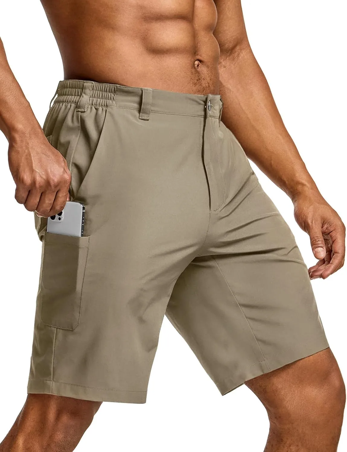 CQR Men's Quick Dry Stretch Hiking Cargo Shorts, Lightweight Water Resistant Tactical Casual, Golf & Outdoor with Pockets