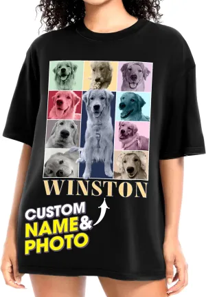 H-DEWALL Custom Shirts Custom Bootleg Rap Shirt for Him Custom Face Shirt with Photo Pet Custom Tees Gift for Dog Cat Lover