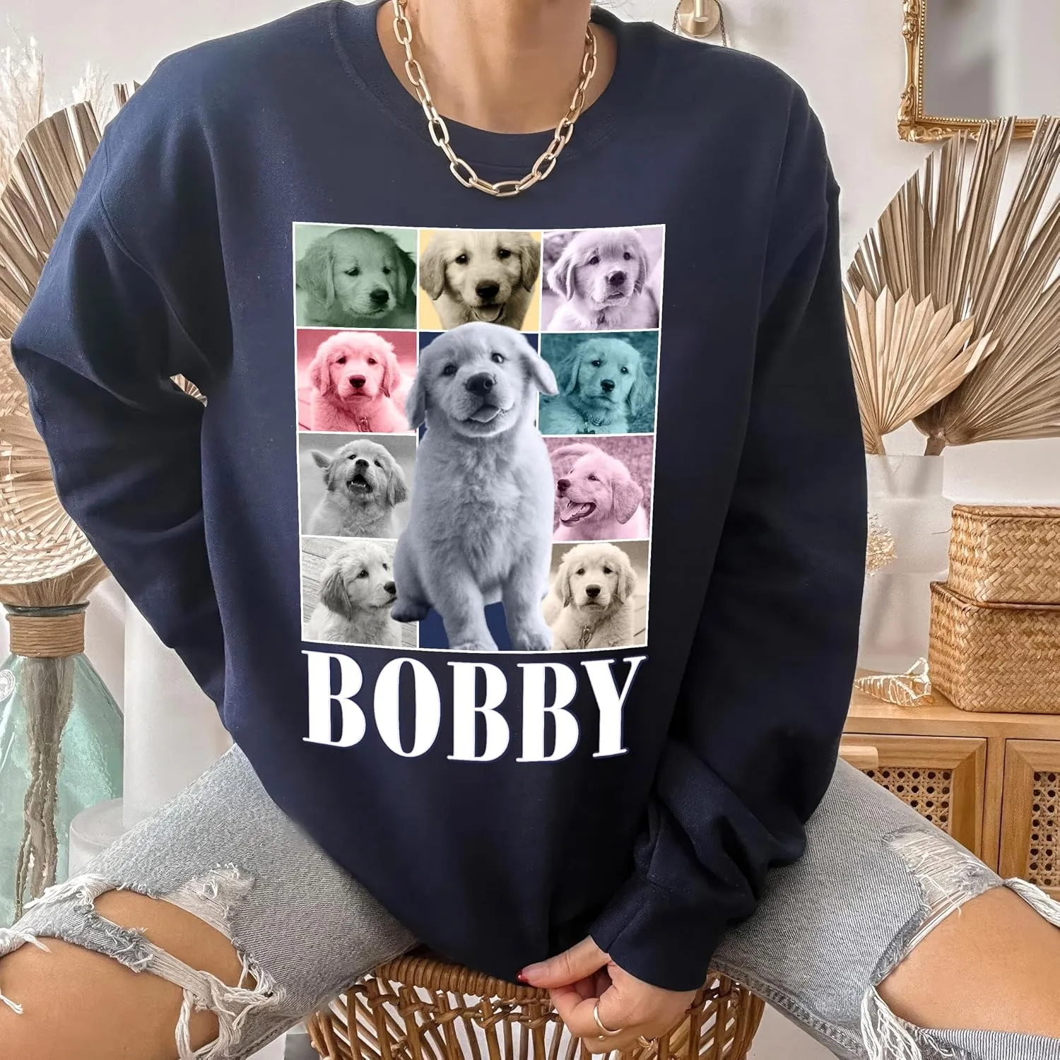 H-DEWALL Custom Shirts Custom Bootleg Rap Shirt for Him Custom Face Shirt with Photo Pet Custom Tees Gift for Dog Cat Lover