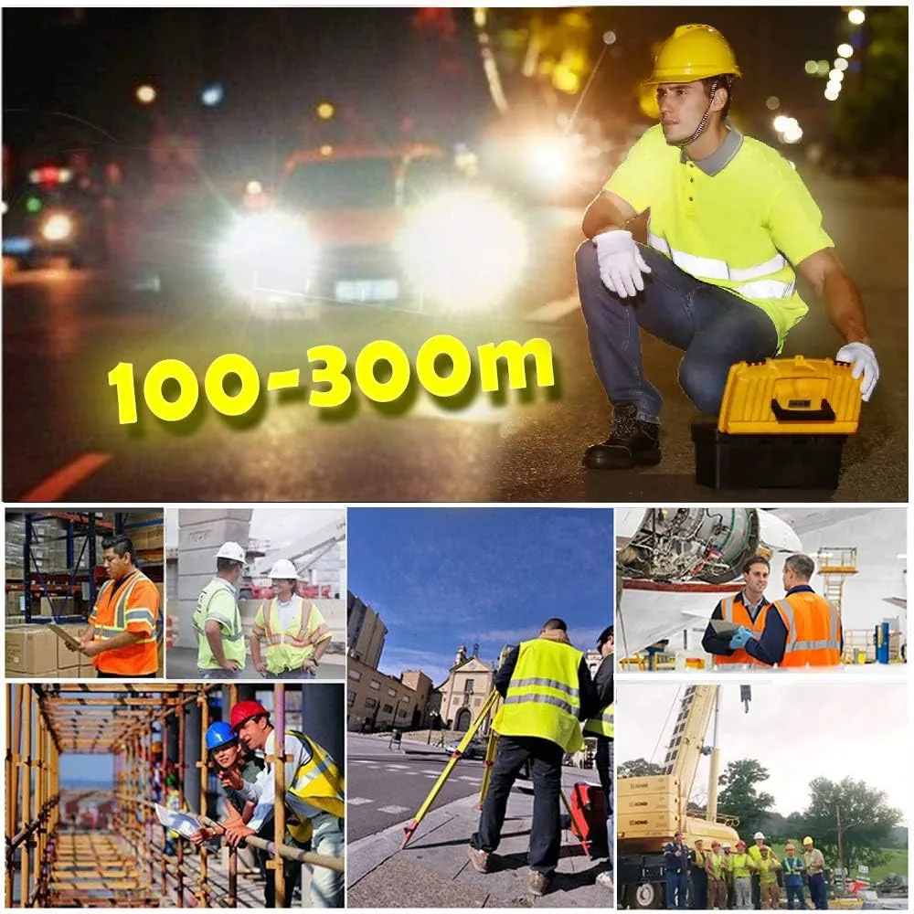 High Visibility Safety Polo Shirt with Reflective Strips Custom Your Logo Hi Vis Short Sleeve Shirt (L, Neon Yellow - Style 4)