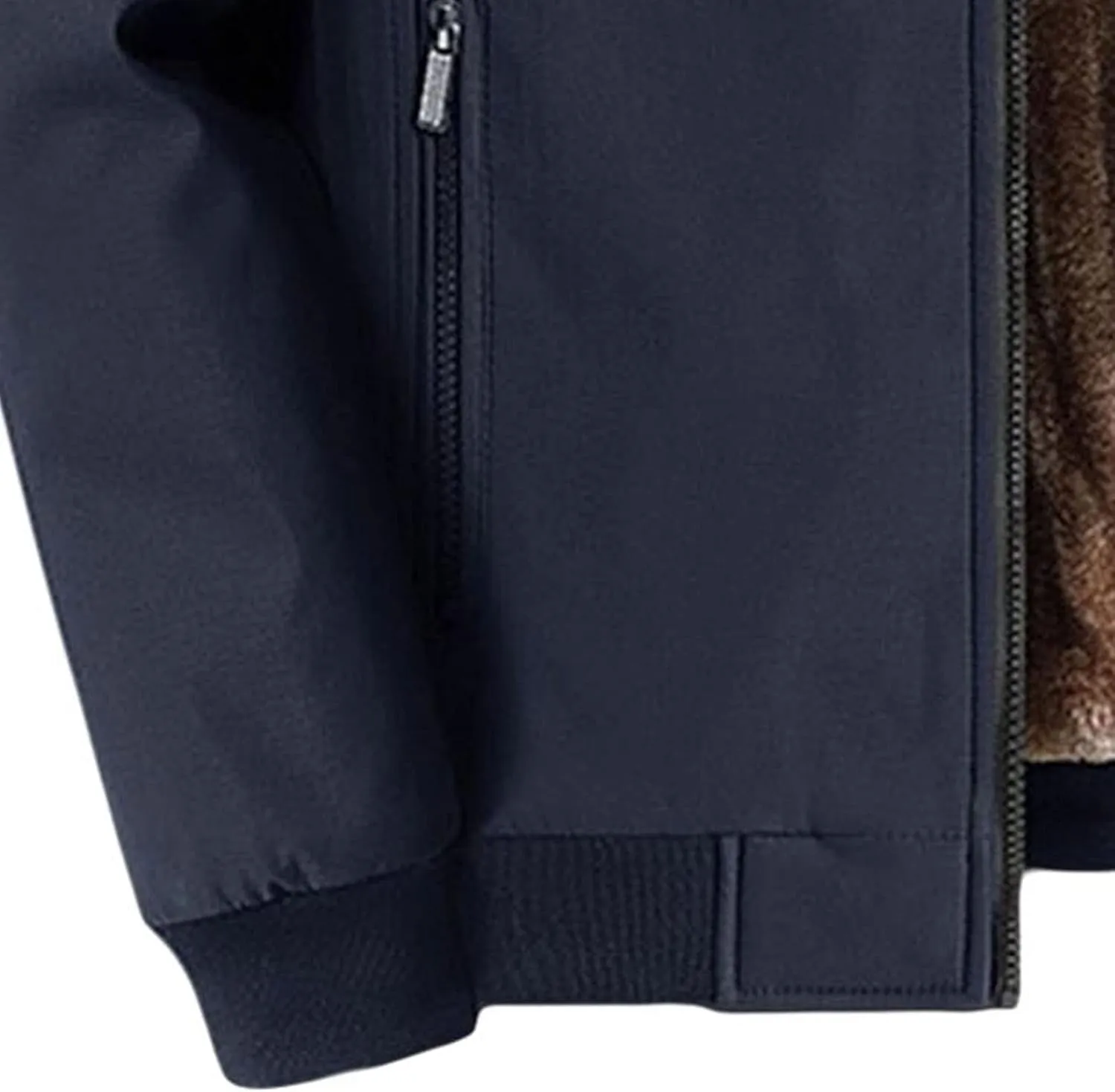 JEShifangjiusu Men'S Plus Velvet Padded Zipper Winter Warm Solid Fleece Jacket Stand Collar Pocket Heavy Loose Coat