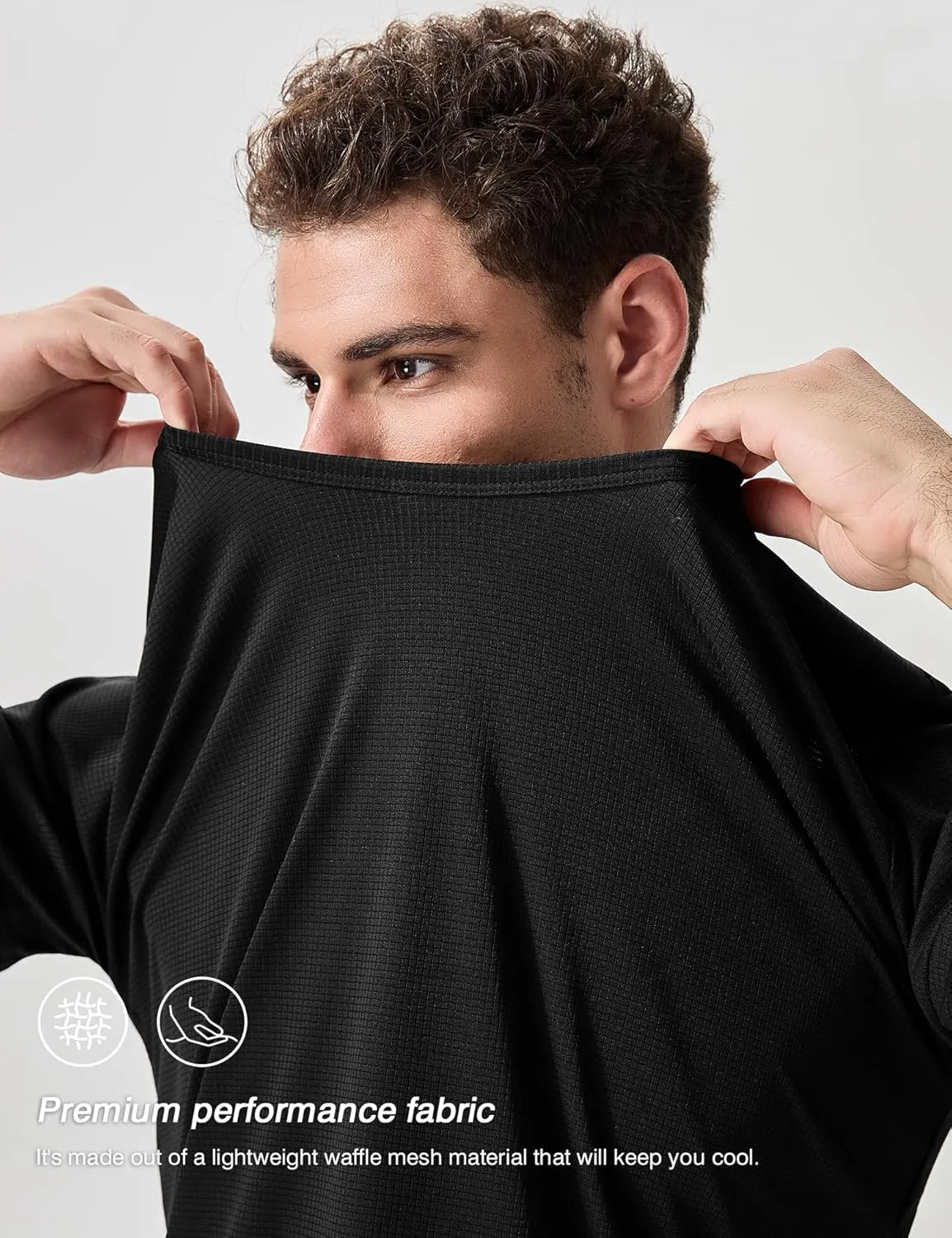 Men's 2 Pack Lightweight Crew Neck Athletic Running Short Sleeve T-Shirts Breathable Gym Workout Tee Shirts for Men