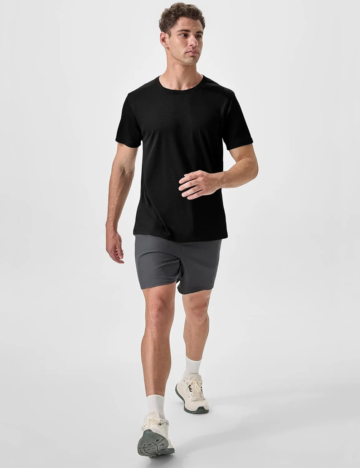 Men's 2 Pack Lightweight Crew Neck Athletic Running Short Sleeve T-Shirts Breathable Gym Workout Tee Shirts for Men