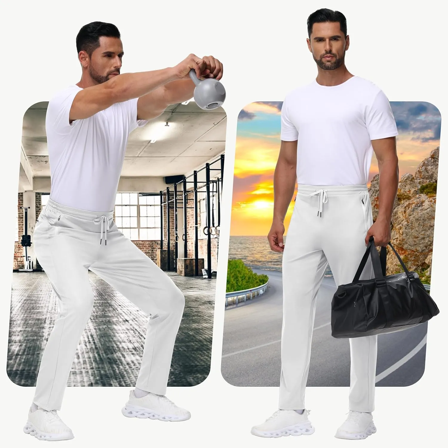 Men's 30" 34" 36" Tall Sweatpants - Lightweight Athletic Workout Running Traning Track Joggers Pants with Zipper Pocket