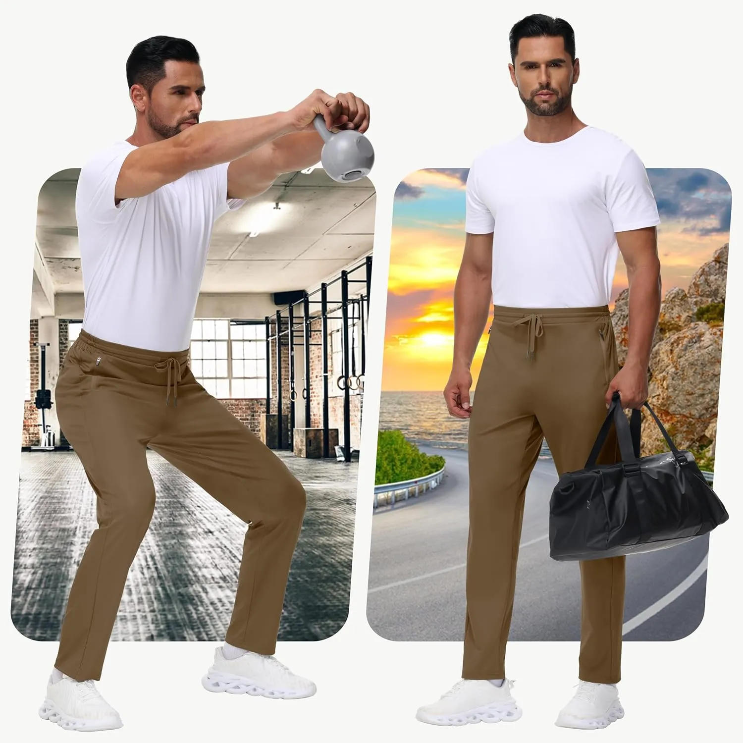 Men's 30" 34" 36" Tall Sweatpants - Lightweight Athletic Workout Running Traning Track Joggers Pants with Zipper Pocket