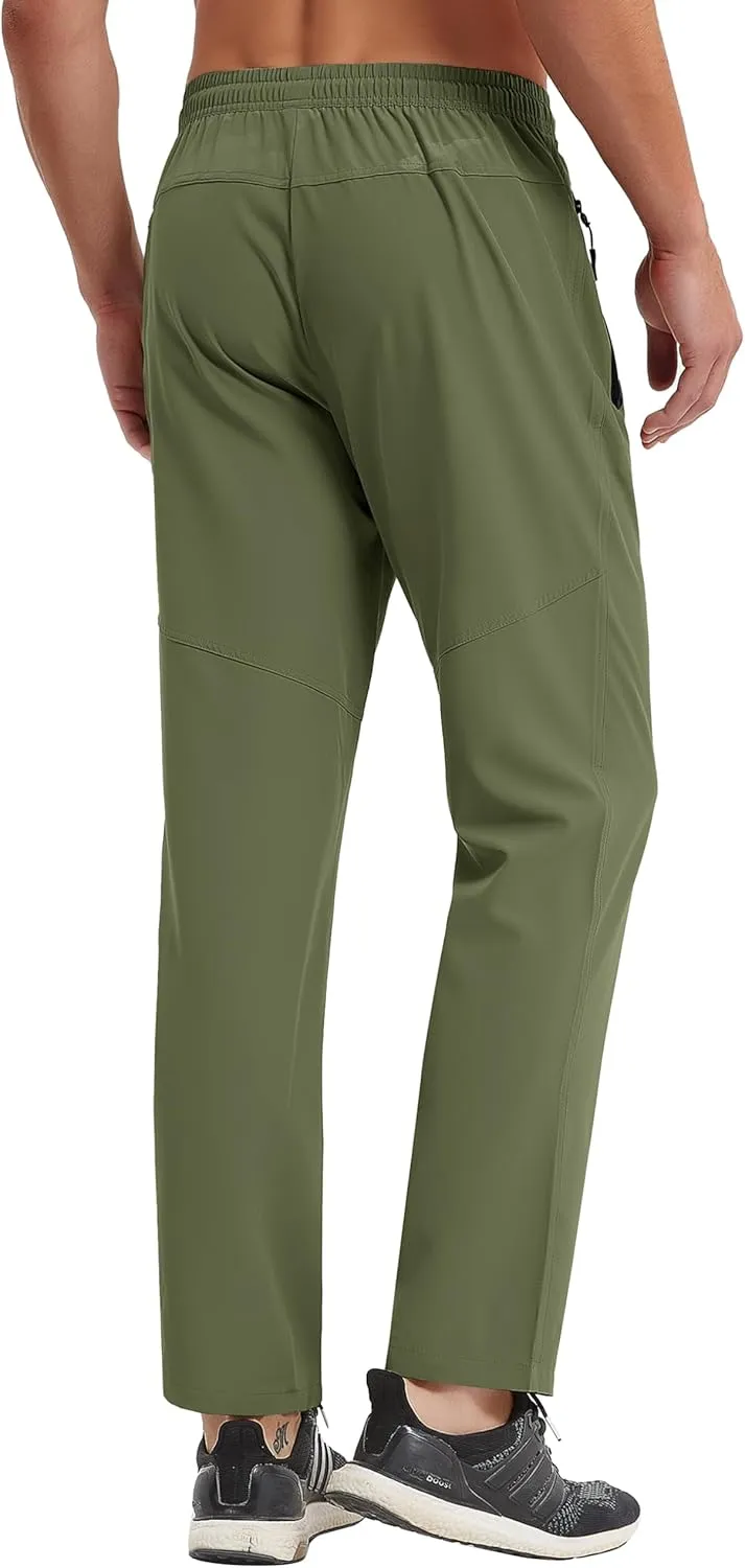Men's Hiking Pants Lightweight Quick-Drying Waterproof Athletic Joggers Pants with Pockets Walkout Sweatpants