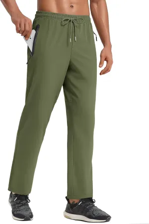 Men's Hiking Pants Lightweight Quick-Drying Waterproof Athletic Joggers Pants with Pockets Walkout Sweatpants