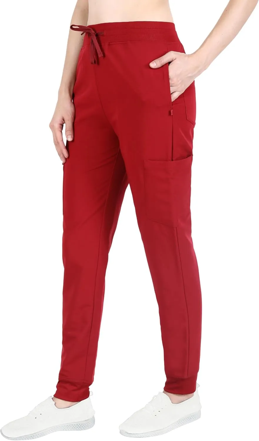 Organix Medical Uniform Jogger Scrub Pants for Women, 4-Way Stretch, Drawstring Joggers, Workwear Professional Scrub Pants