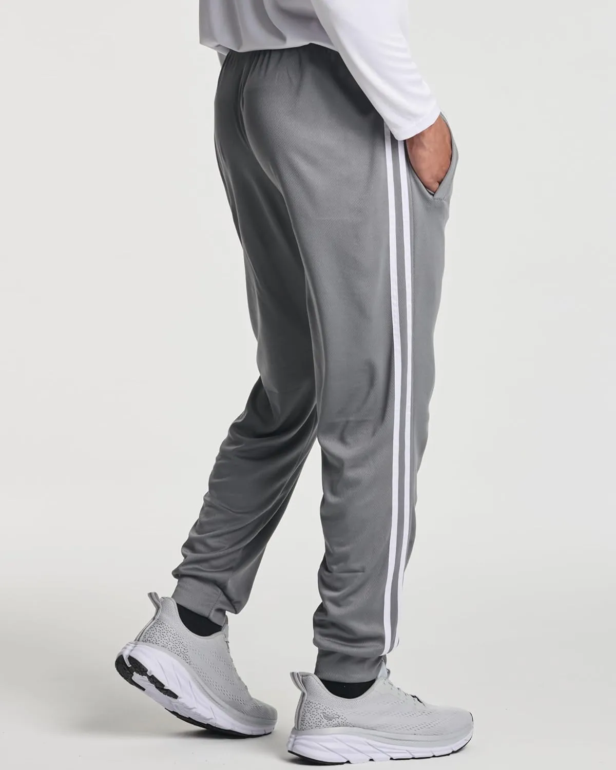 Real Essentials 3 Pack: Men's Tech Mesh Active Athletic Casual Jogger Sweatpants with Pockets(Available in Big & Tall)