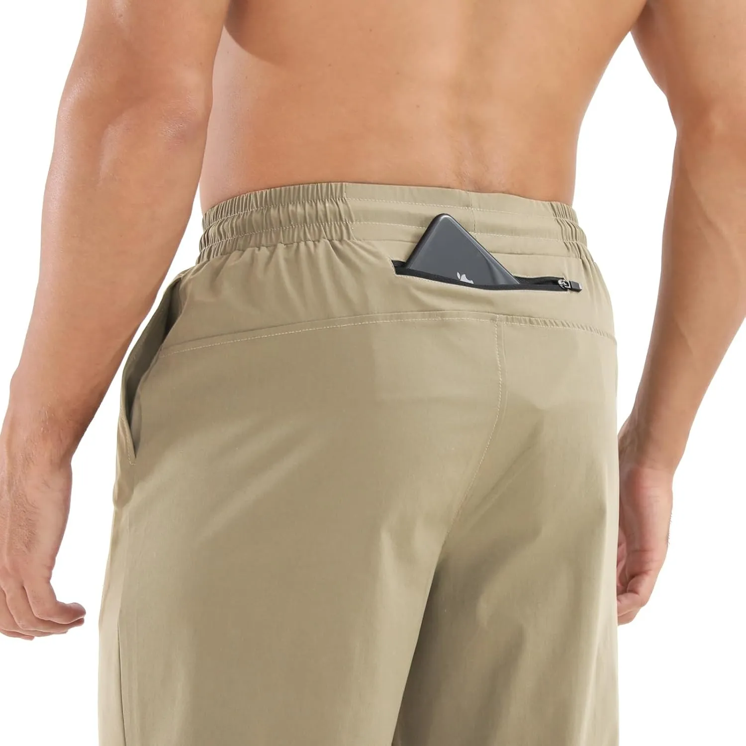 Surenow Mens Athletic Lightweight Workout Sweatpants Multiple Pockets Gym Quick-Drying Joggers Tapered Fit Training Pants