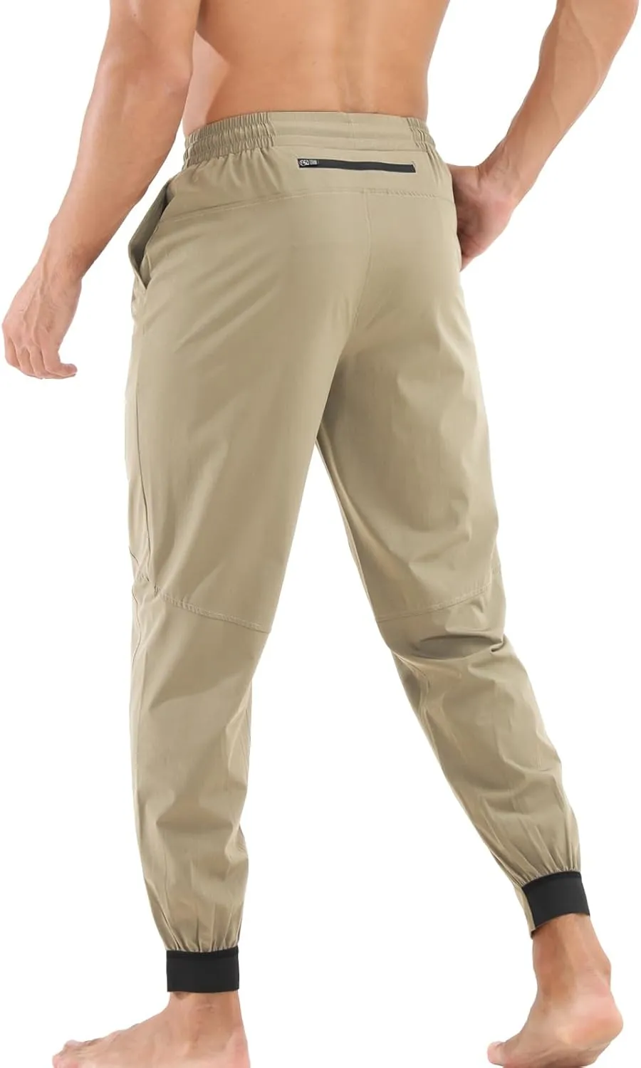 Surenow Mens Athletic Lightweight Workout Sweatpants Multiple Pockets Gym Quick-Drying Joggers Tapered Fit Training Pants